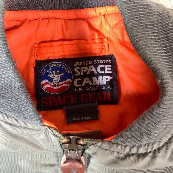 Space gear top gun nasa tomcat f-14 Bomber Jacket usaf vintage USA aviator - Picture 3 of 12